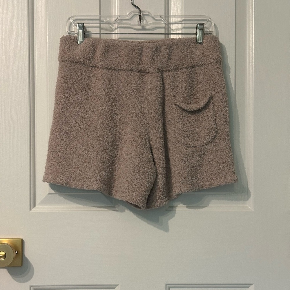 Cozy Brown Fleece Booty Shorts - Picture 2 of 2